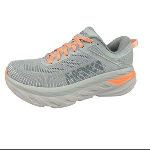 Hoka One One Bondi 7 Running Shoes Womens Size 6 WIDE Harbor Mist Shark Skin